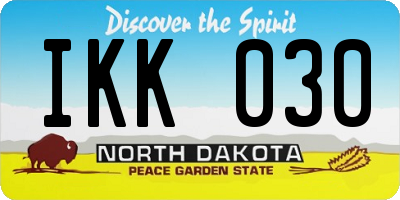 ND license plate IKK030
