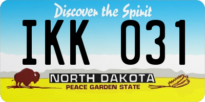 ND license plate IKK031