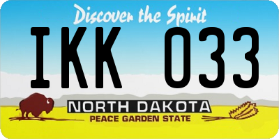 ND license plate IKK033