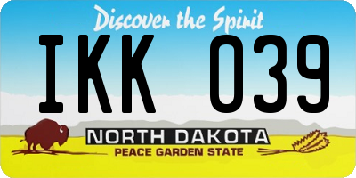 ND license plate IKK039