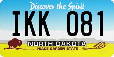 ND license plate IKK081