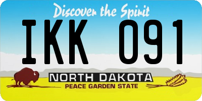 ND license plate IKK091