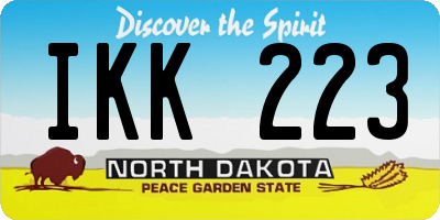 ND license plate IKK223