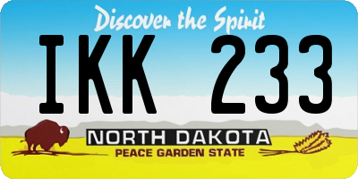 ND license plate IKK233
