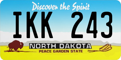ND license plate IKK243