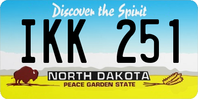 ND license plate IKK251