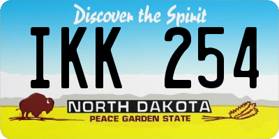 ND license plate IKK254