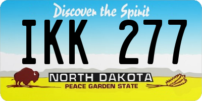ND license plate IKK277