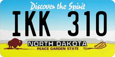 ND license plate IKK310