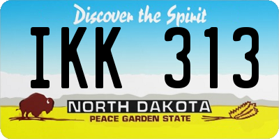 ND license plate IKK313