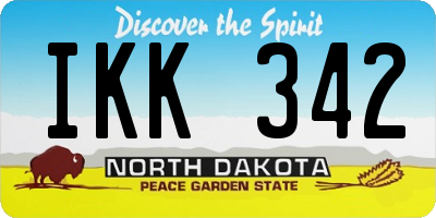 ND license plate IKK342