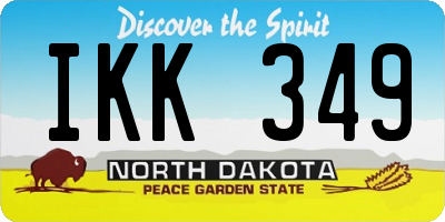 ND license plate IKK349