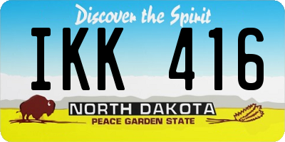 ND license plate IKK416