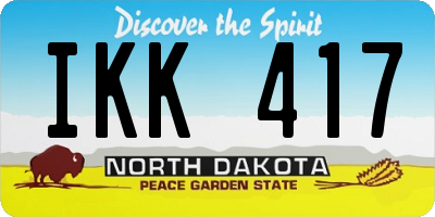 ND license plate IKK417