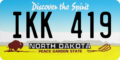 ND license plate IKK419