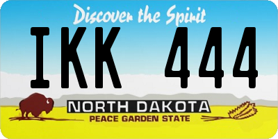 ND license plate IKK444