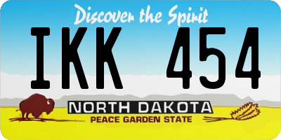 ND license plate IKK454
