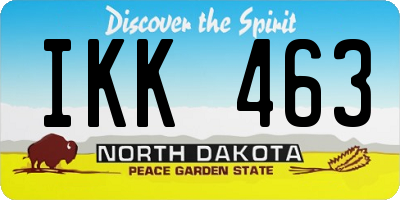 ND license plate IKK463
