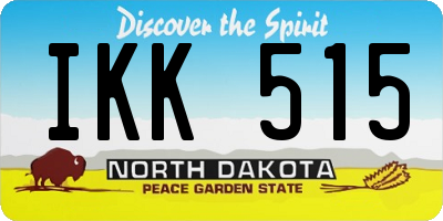ND license plate IKK515