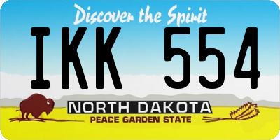 ND license plate IKK554