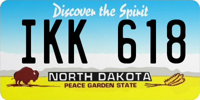 ND license plate IKK618