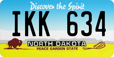 ND license plate IKK634