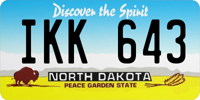 ND license plate IKK643