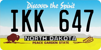 ND license plate IKK647