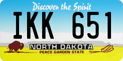 ND license plate IKK651
