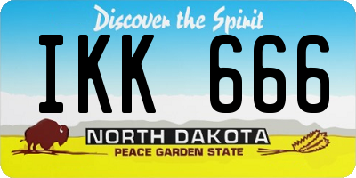 ND license plate IKK666