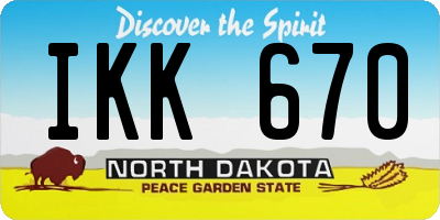 ND license plate IKK670