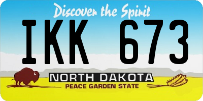 ND license plate IKK673