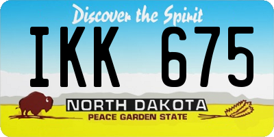 ND license plate IKK675