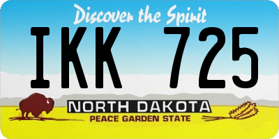 ND license plate IKK725