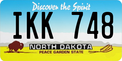 ND license plate IKK748
