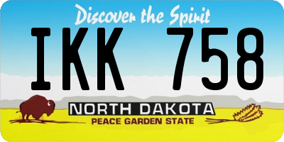ND license plate IKK758