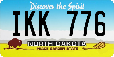 ND license plate IKK776