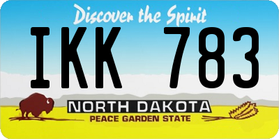 ND license plate IKK783