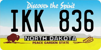 ND license plate IKK836
