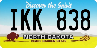 ND license plate IKK838