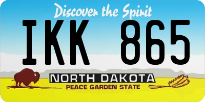 ND license plate IKK865