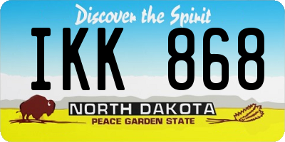 ND license plate IKK868
