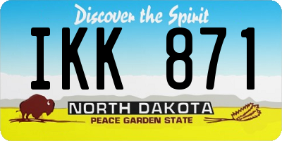 ND license plate IKK871