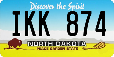 ND license plate IKK874
