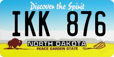 ND license plate IKK876