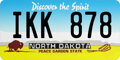 ND license plate IKK878