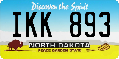 ND license plate IKK893