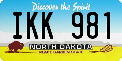 ND license plate IKK981