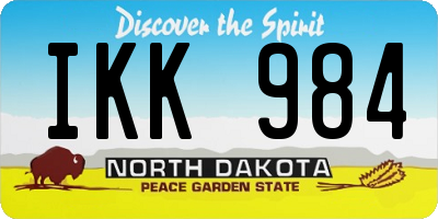 ND license plate IKK984