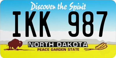 ND license plate IKK987